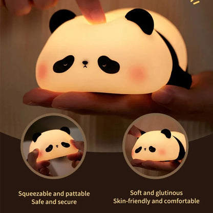Deal Zone | Cute Silicone Squeezy Panda Lamp – RGB Rechargeable LED Night Light