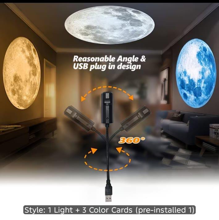 Deal Zone | USB Projection Atmosphere Lamp – 3D Galaxy Star Projector Night Light with 10 Projection Discs