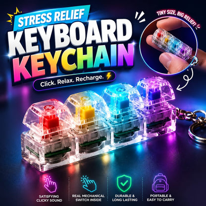 Deal Zone | Stress Relief Keyboard Clicker Sounds Keychain – Mini Mechanical Fidget Clicker ⌨️