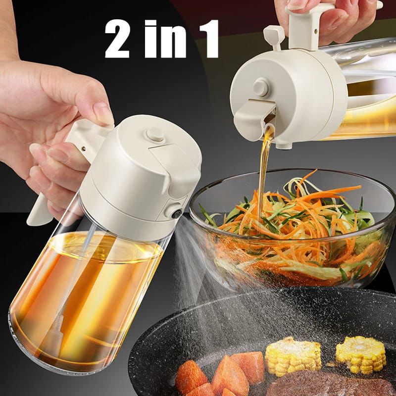 Deal zone : 2 in 1 Oil Spray Jug – Glass Oil Dispenser & Fine Mist Sprayer for Kitchen Cooking