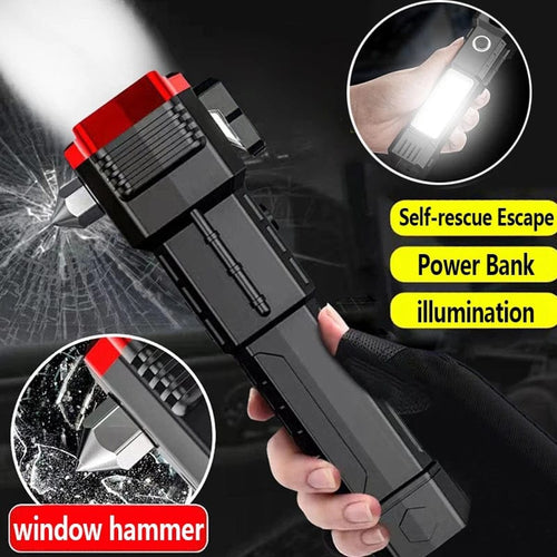 Deal Zone | Hammer Torch Light – Rechargeable LED Emergency Flashlight with Safety Hammer