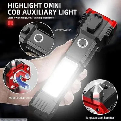 Deal Zone | Hammer Torch Light – Rechargeable LED Emergency Flashlight with Safety Hammer