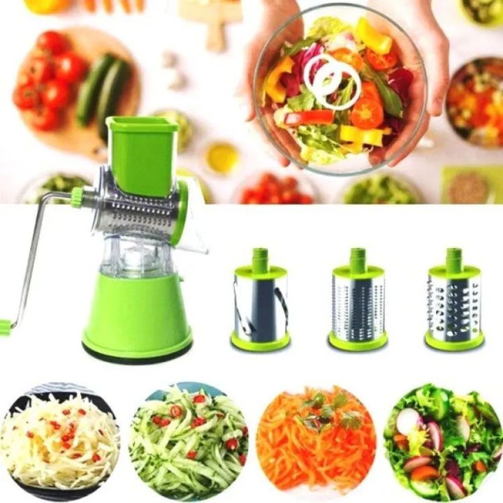Deal Zone | Multifunctional Table Top Drum Cutter Slicer – Rotary Vegetable Cutter & Grater