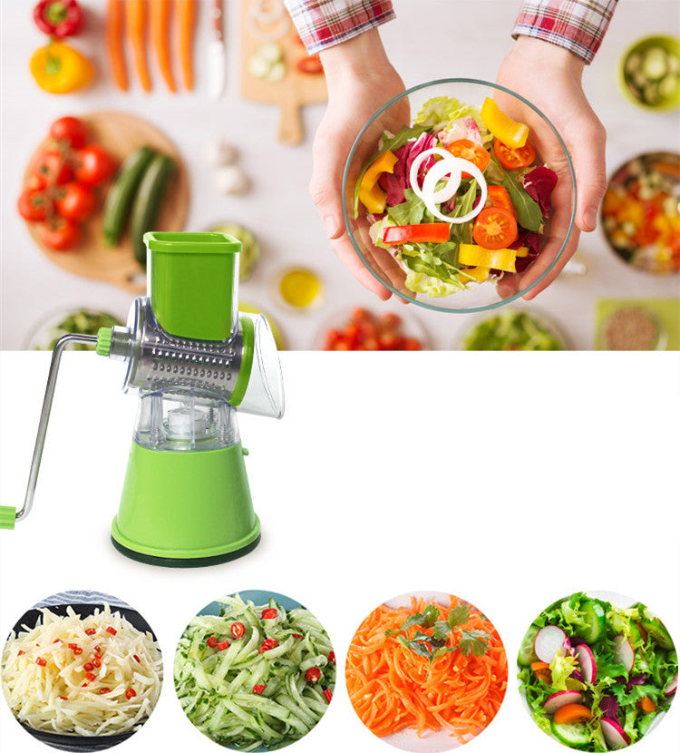 Deal Zone | Multifunctional Table Top Drum Cutter Slicer – Rotary Vegetable Cutter & Grater