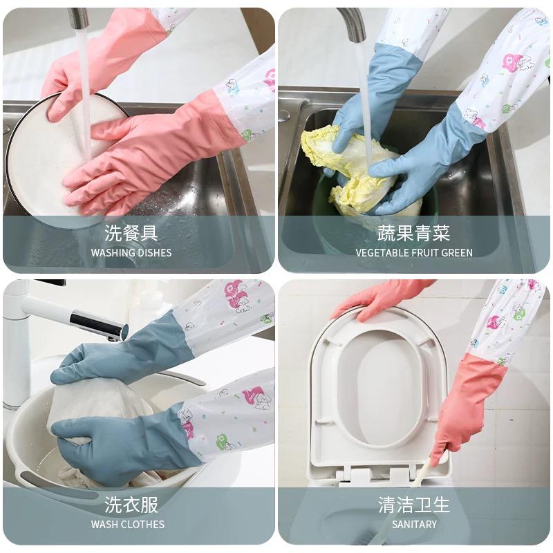 Deal zone : Long Sleeve Dishwashing Gloves – Waterproof Cleaning Gloves with Extended Sleeves