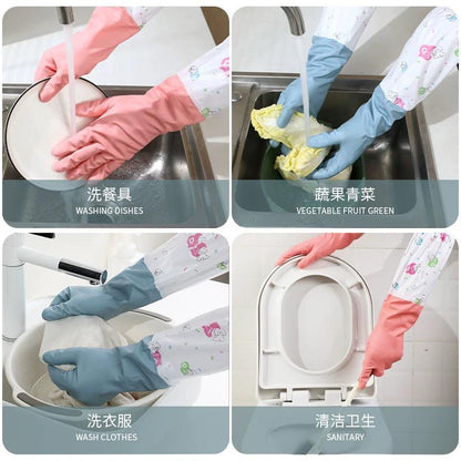 Deal zone : Long Sleeve Dishwashing Gloves – Waterproof Cleaning Gloves with Extended Sleeves