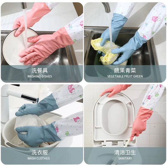 Deal zone : Long Sleeve Dishwashing Gloves – Waterproof Cleaning Gloves with Extended Sleeves