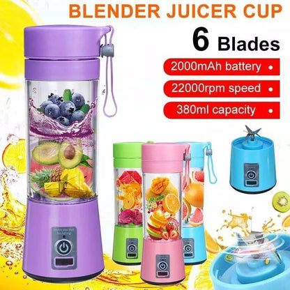 Deal Zone | Rechargeable Six Blade Portable Juicer Blender – USB Electric Smoothie Maker