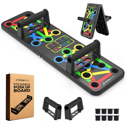 Deal Zone | Foldable Multipurpose Push Up Board – Color-Coded Home Fitness Training Rack