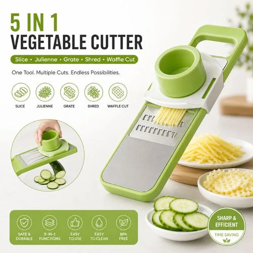 Deal Zone | 5 in 1 Vegetable Green Slicer – Multifunctional Kitchen Slicer & Grater
