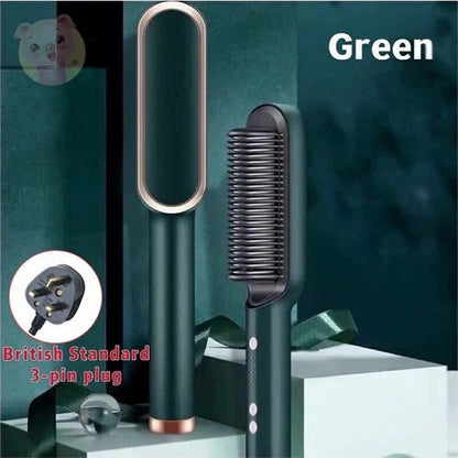 Deal zone : Electric Hair Straightener Brush 909 – Quick Heating Ceramic Hair Styling Brush for Women & Men