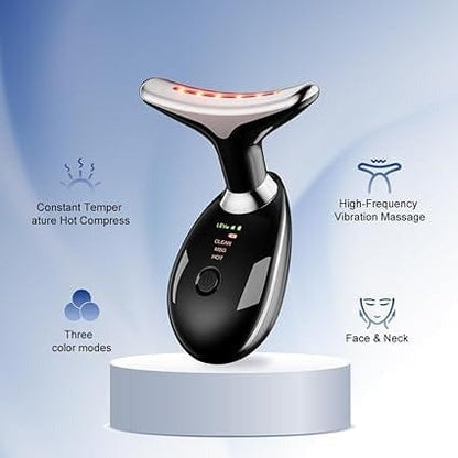 Deal Zone | Digital Face & Neck Massager – 3 Color Light Therapy Beauty Device