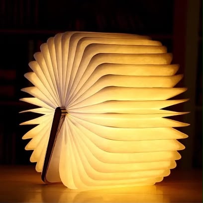 Deal Zone | LED Wooden Book Lamp – 3D Folding USB Rechargeable Night Light (3 Lighting Modes)