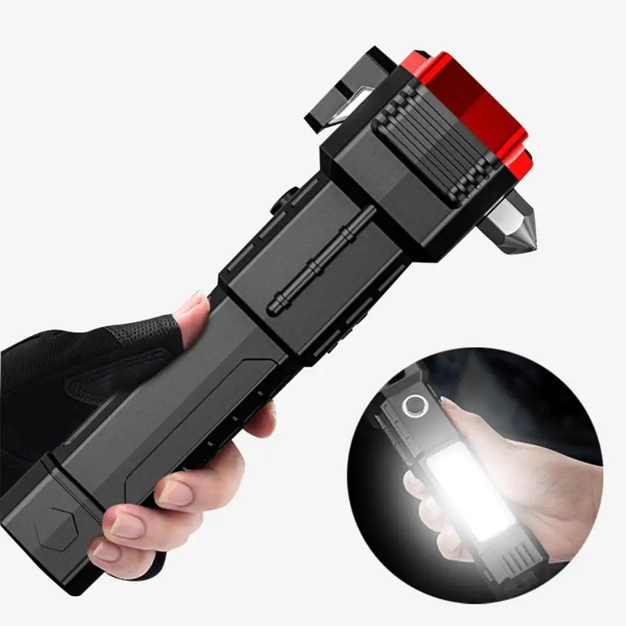 Deal Zone | Hammer Torch Light – Rechargeable LED Emergency Flashlight with Safety Hammer