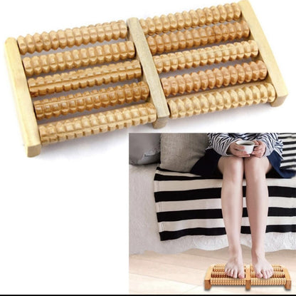 Deal zone : Wooden Foot Massager Roller – Natural Acupressure Foot Massage Tool