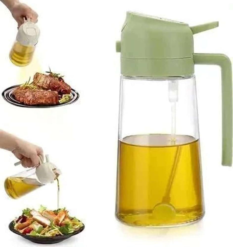 Deal zone : 2 in 1 Oil Spray Jug – Glass Oil Dispenser & Fine Mist Sprayer for Kitchen Cooking