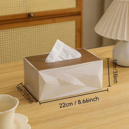 Deal Zone | Premium Tissue Box with Wooden Lid – Elegant Tissue Holder for Home & Office