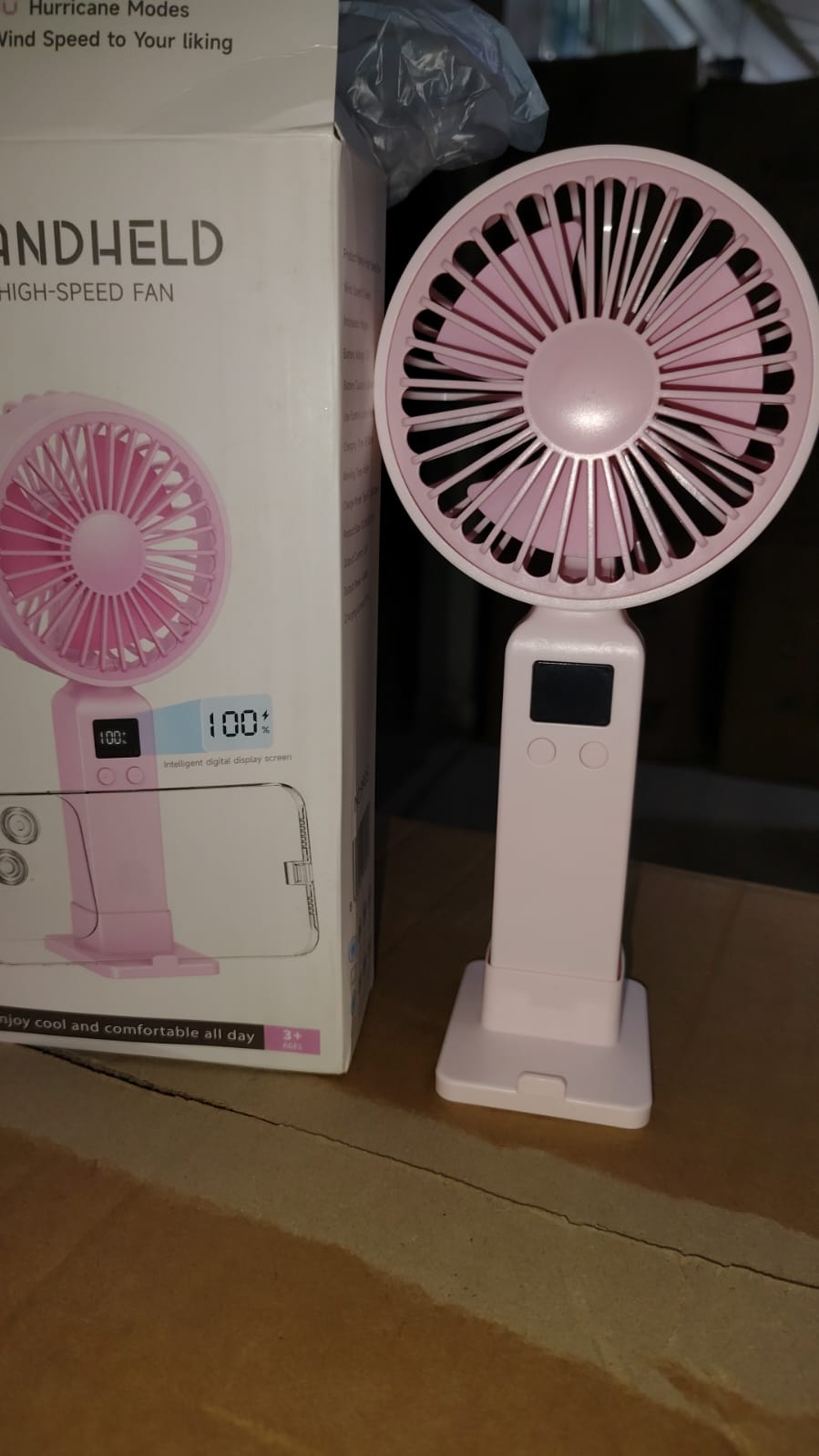 Deal Zone | 100 Speed Digital Display Rechargeable Portable Fan – LED Display Mini Cooling Fan