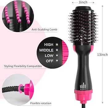 Deal Zone | One Step Hot Air Brush – High Quality Hair Dryer & Volumizer with Big Plug