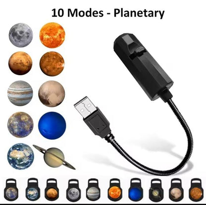 Deal Zone | USB Projection Atmosphere Lamp – 3D Galaxy Star Projector Night Light with 10 Projection Discs