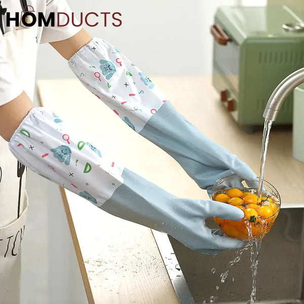 Deal zone : Long Sleeve Dishwashing Gloves – Waterproof Cleaning Gloves with Extended Sleeves