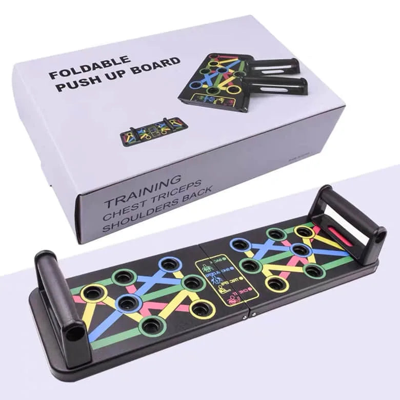 Deal Zone | Foldable Multipurpose Push Up Board – Color-Coded Home Fitness Training Rack