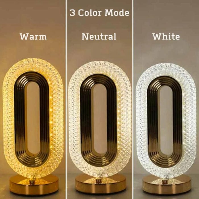 Deal zone : Oval Rechargeable Crystal Touch Lamp – Dimmable LED Night Light with USB Charging