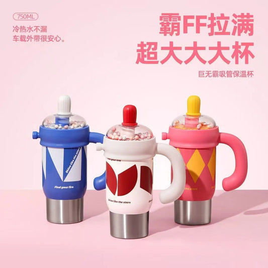 Deal zone : 750ML Double Wall Insulated Sipper Tumbler – Stainless Steel Vacuum Travel Mug