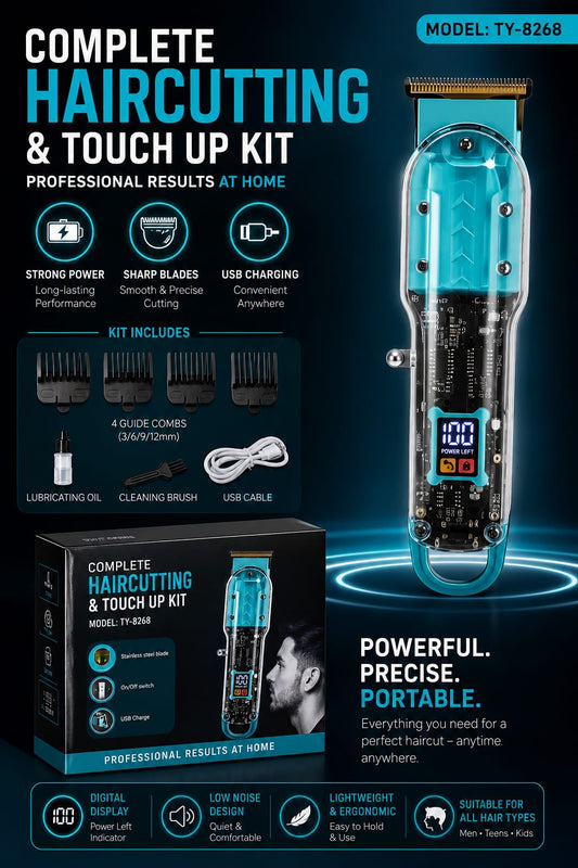Deal Zone | Daling Transparent Cordless Hair Trimmer – Professional Hair Cutting Machine for Men