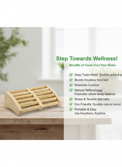 Deal zone : Wooden Foot Massager Roller – Natural Acupressure Foot Massage Tool