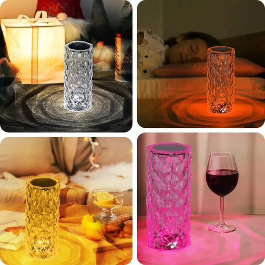 Deal Zone | Crystal LED Table Lamp – 16 Colors Touch & Remote Control Rechargeable Night Light
