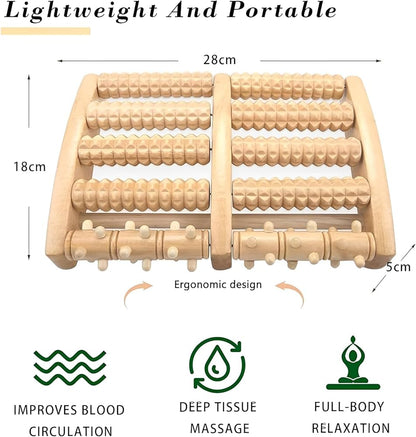 Deal zone : Wooden Foot Massager Roller – Natural Acupressure Foot Massage Tool