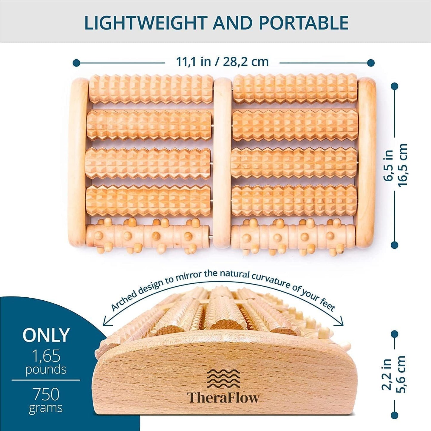 Deal zone : Wooden Foot Massager Roller – Natural Acupressure Foot Massage Tool