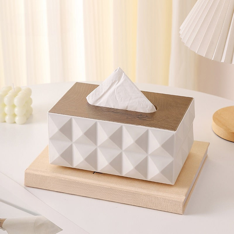 Deal Zone | Premium Tissue Box with Wooden Lid – Elegant Tissue Holder for Home & Office