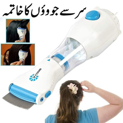 Deal Zone | V-Comb Anti Lice Electric Comb – Rechargeable Head Lice Removal Comb with Steel Teeth & 4 Filters