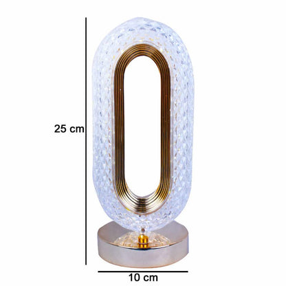 Deal zone : Oval Rechargeable Crystal Touch Lamp – Dimmable LED Night Light with USB Charging