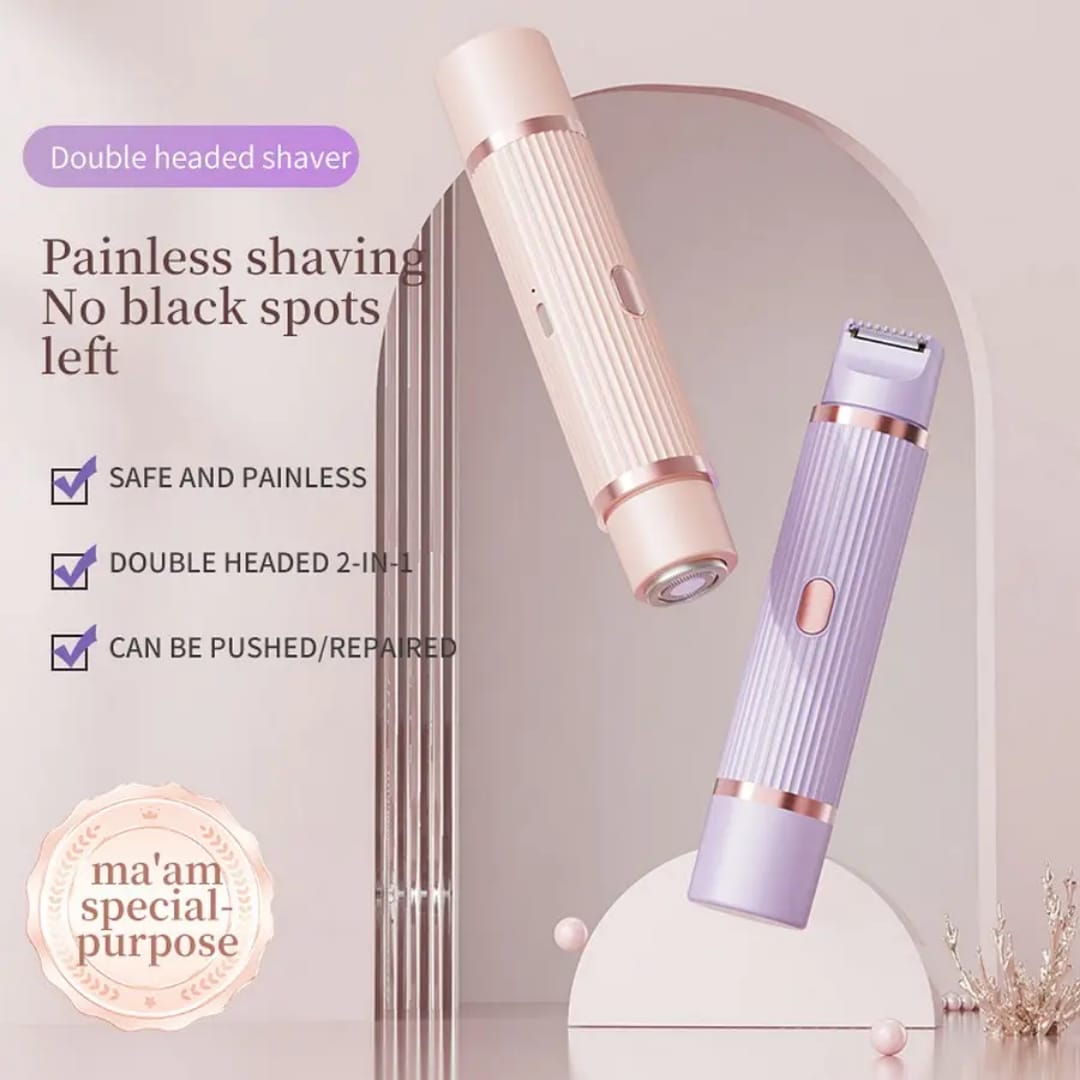 Deal Zone | 2 in 1 Dual Head Electric Shaver for Women – Bikini Trimmer Wet & Dry Use