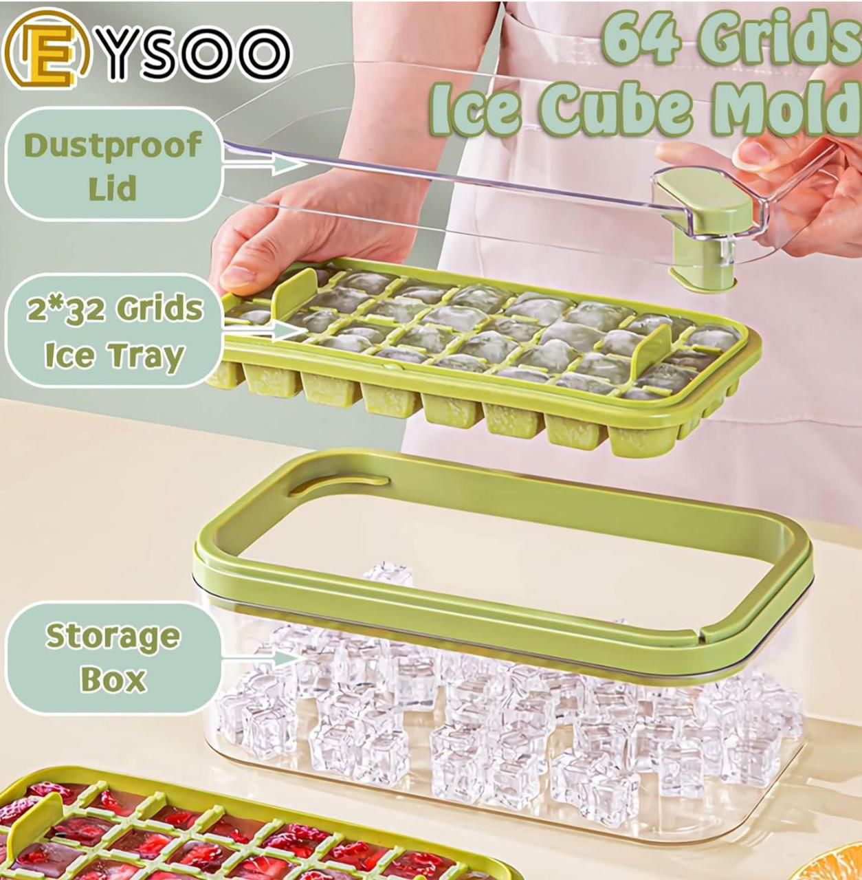 Deal Zone | Big Size 50 Cubes Push Out Ice Cube Tray Box with Storage Container