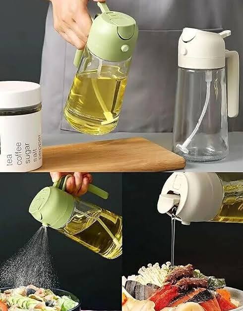 Deal zone : 2 in 1 Oil Spray Jug – Glass Oil Dispenser & Fine Mist Sprayer for Kitchen Cooking