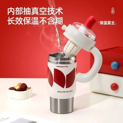 Deal zone : 750ML Double Wall Insulated Sipper Tumbler – Stainless Steel Vacuum Travel Mug