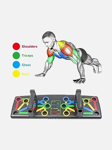 Deal Zone | Foldable Multipurpose Push Up Board – Color-Coded Home Fitness Training Rack