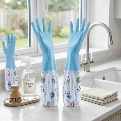 Deal zone : Long Sleeve Dishwashing Gloves – Waterproof Cleaning Gloves with Extended Sleeves