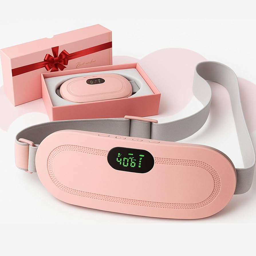 Deal Zone | Cramp Massager Belt with Heat & Vibration – Rechargeable Heating Massage Belt
