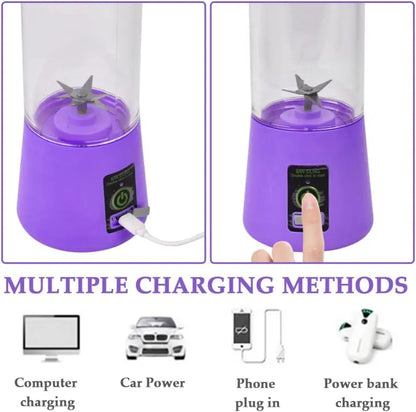 Deal Zone | Rechargeable Six Blade Portable Juicer Blender – USB Electric Smoothie Maker
