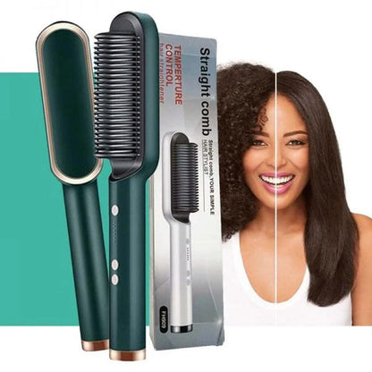 Deal zone : Electric Hair Straightener Brush 909 – Quick Heating Ceramic Hair Styling Brush for Women & Men