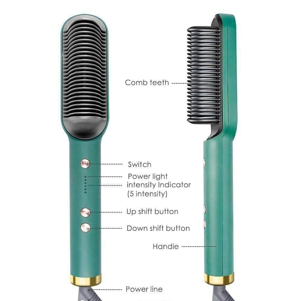 Deal zone : Electric Hair Straightener Brush 909 – Quick Heating Ceramic Hair Styling Brush for Women & Men