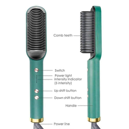 Deal zone : Electric Hair Straightener Brush 909 – Quick Heating Ceramic Hair Styling Brush for Women & Men